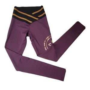 Zumba Wear XSpicy Womens Gym Workout Compression Leggings Purple XS Waistband